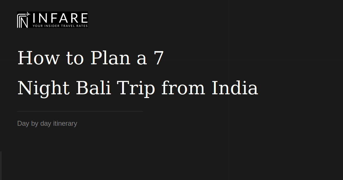 Bali — Complete 7 Night Itinerary for Indian Travellers